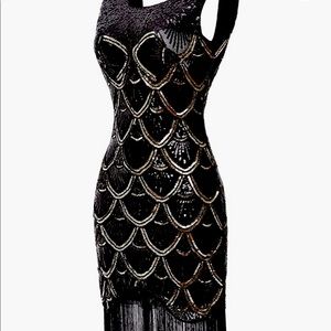 1920’s Black/Gold Sequin Flapper Dress